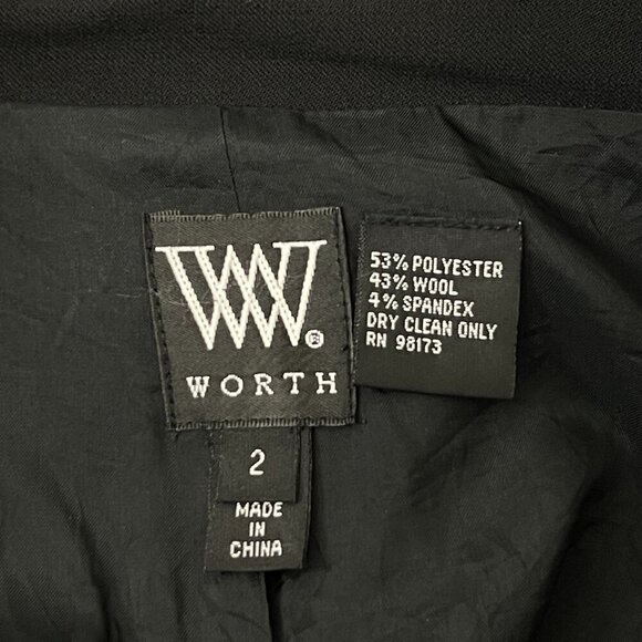 W BY WORTH BLACK WOOL STITCH DETAIL JACKET - Picture 9 of 9